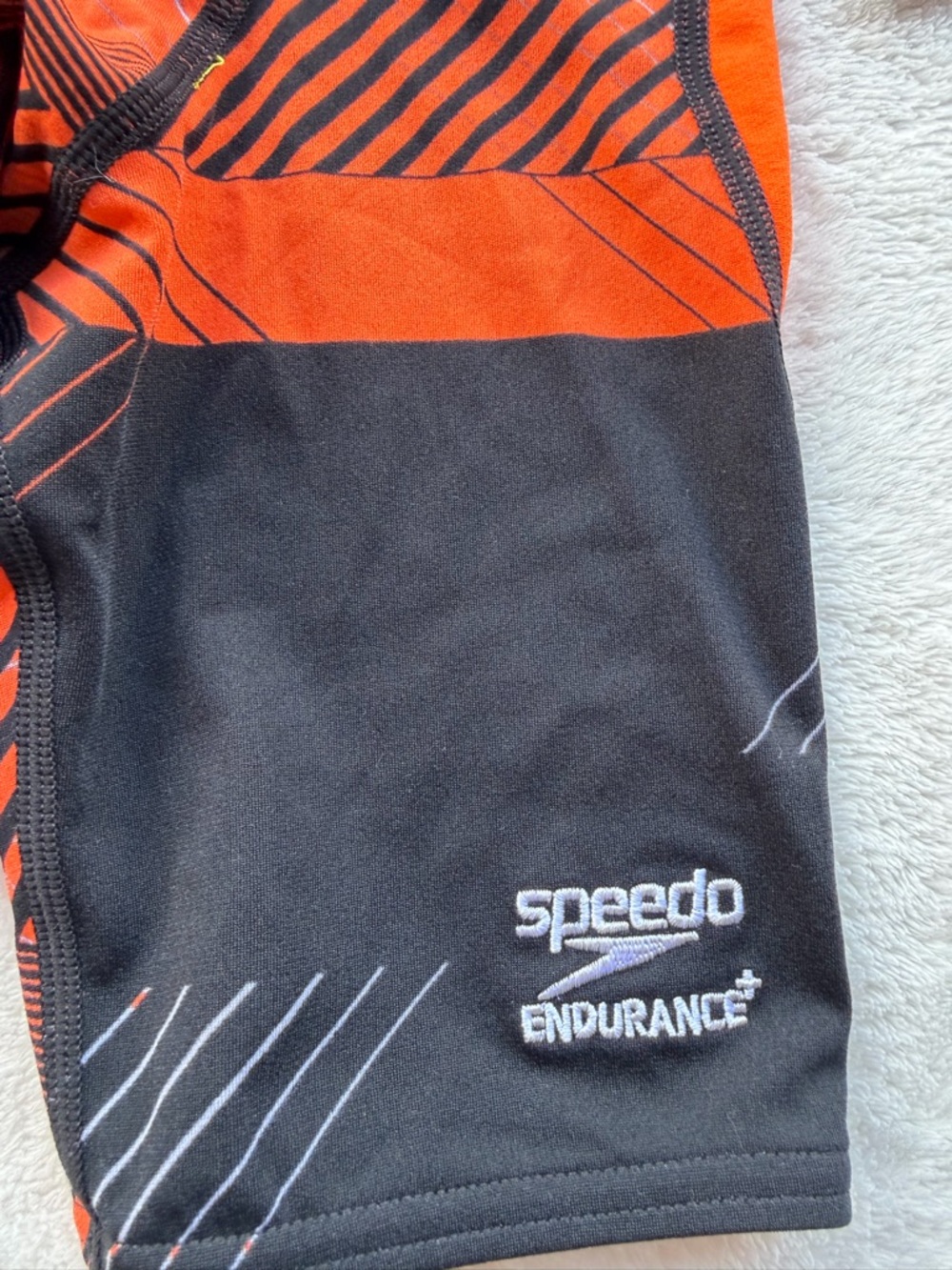 Speedo Orange and Black Graphic Jammer Swim Briefs Size 22 Boys 4/5 years old. - Picture 3 of 6